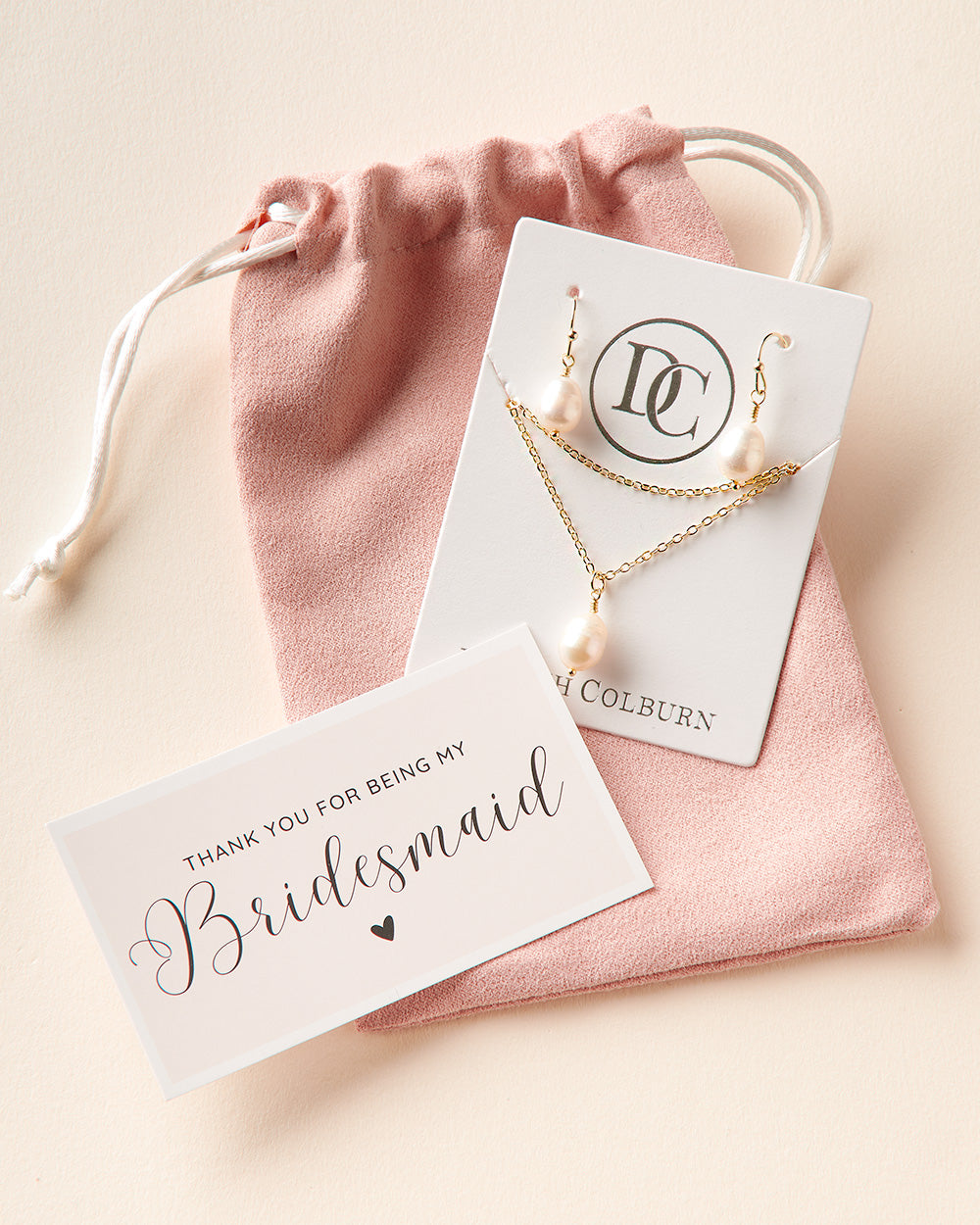 Layered Pearl Drop Bridesmaid Gift Set