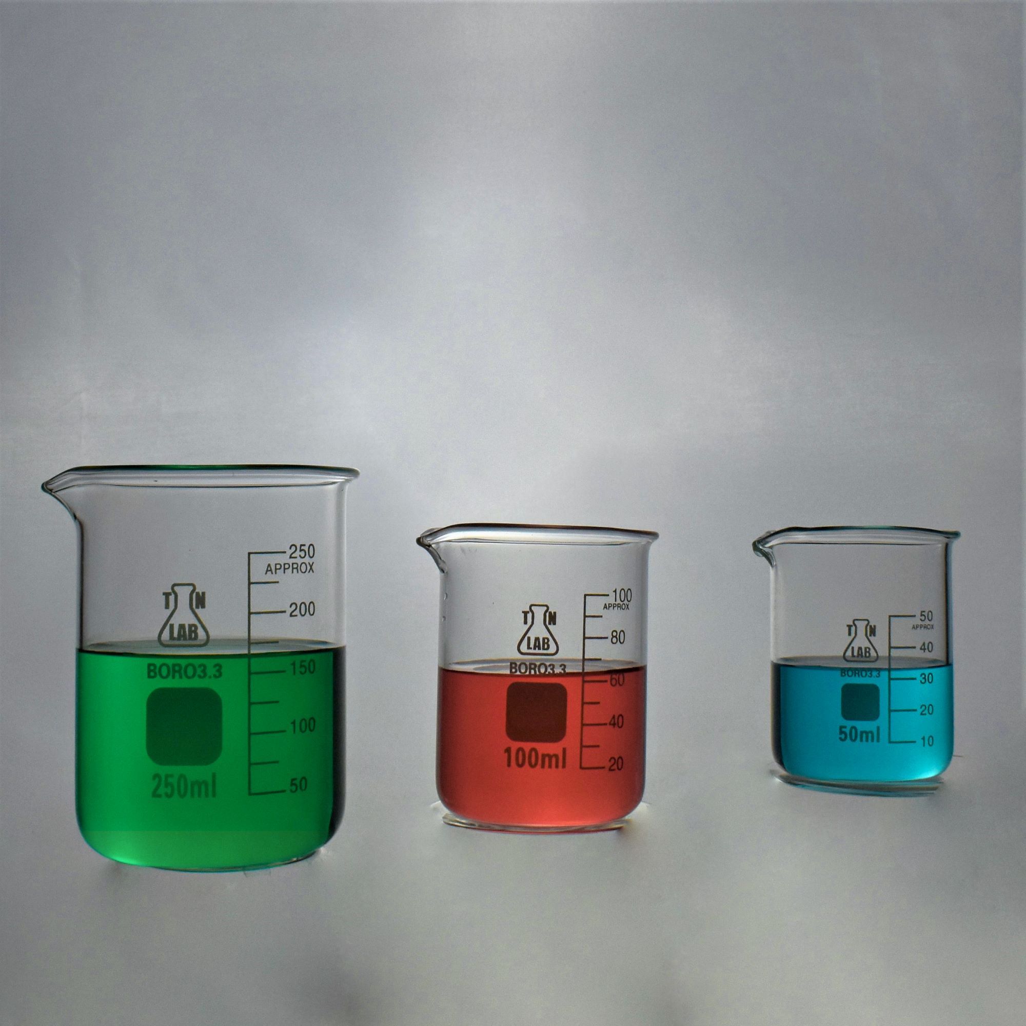 TN Lab Beaker Set Borosilicate Glass 3-Piece SET 50-100-250ml