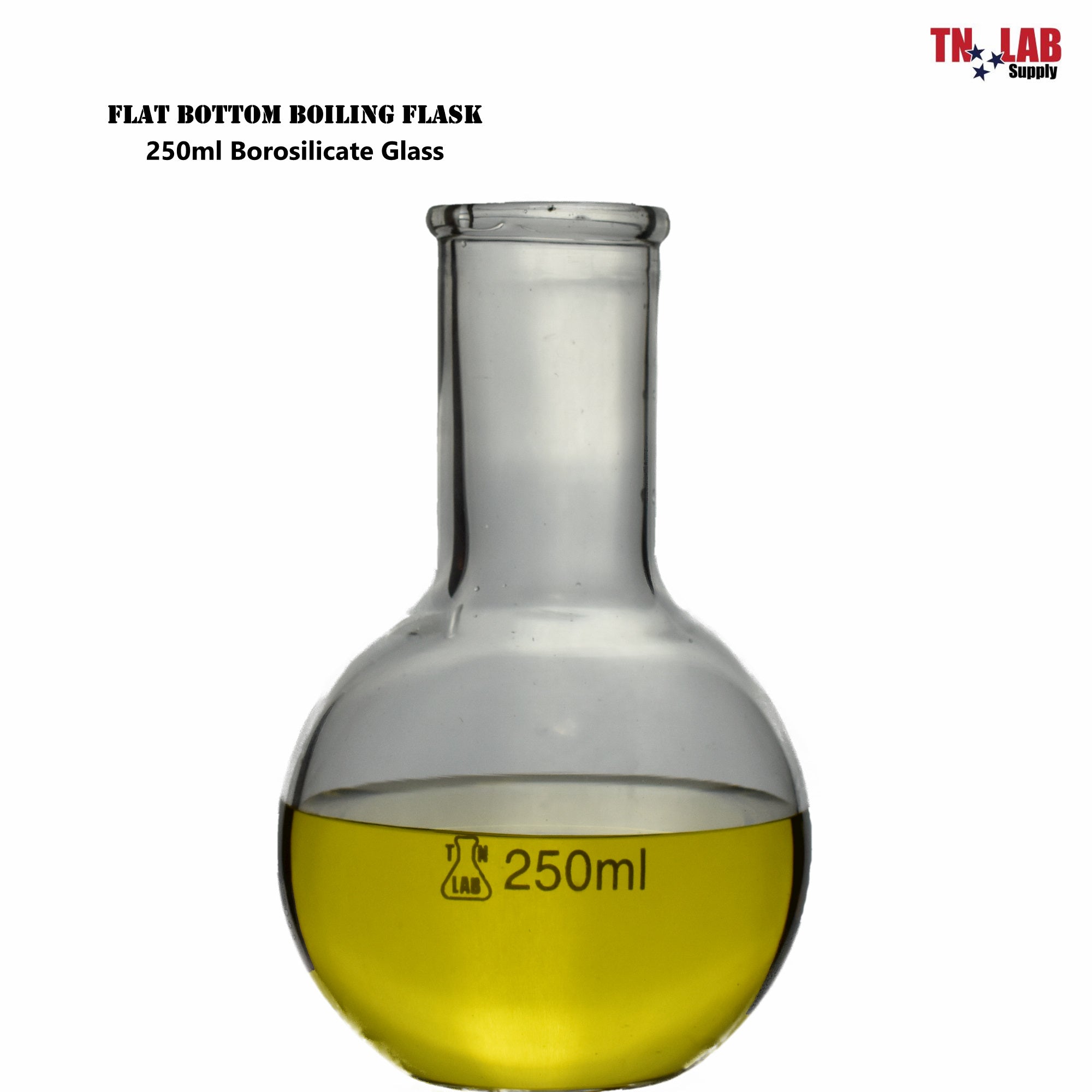 Flat Bottom Boiling Flask Florence Flask Borosilicate Glass 250ml 6-Pack