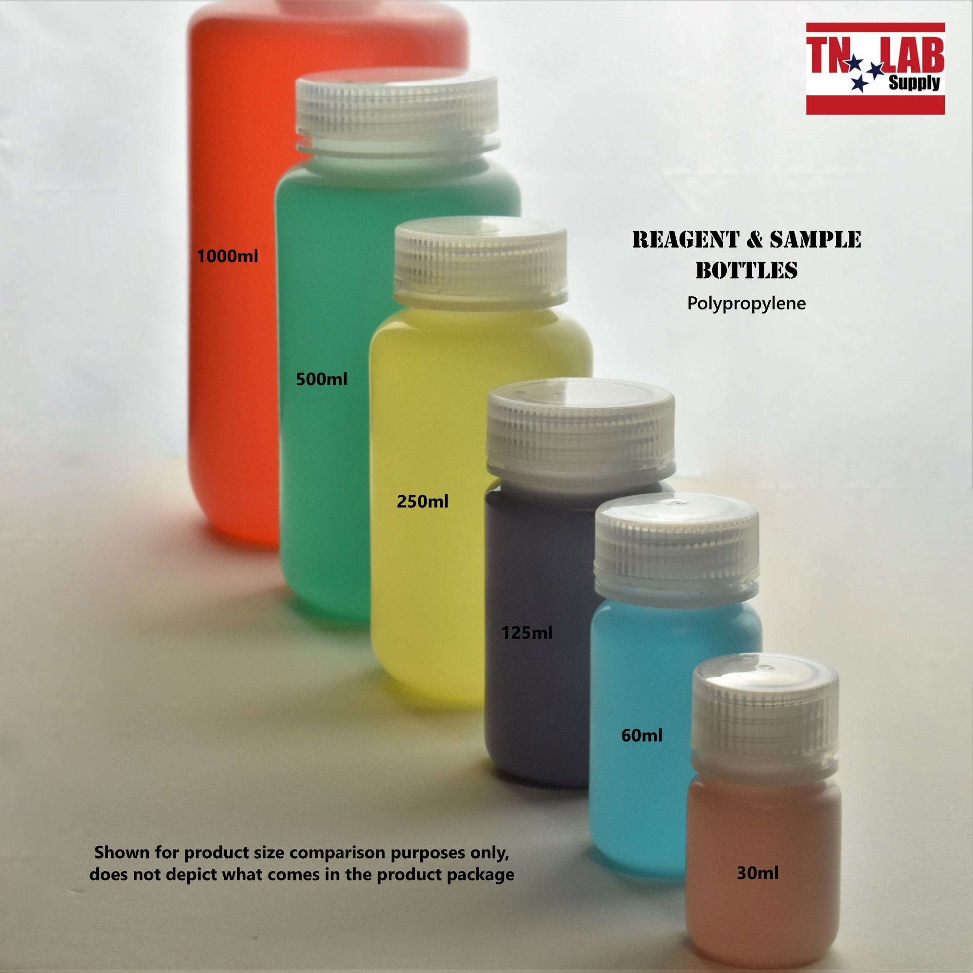 Reagent Wide-Mouth Sample Storage Bottle Polypropylene Plastic 125ml