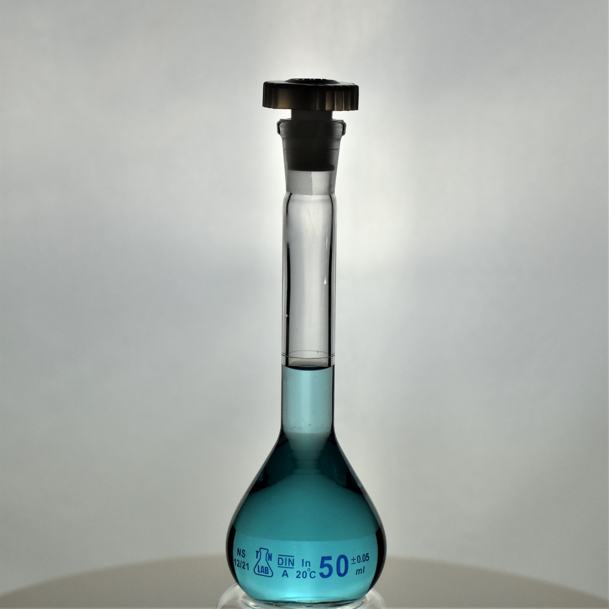 Volumetric Flask 50ml Borosilicate Glass Class A Accuracy