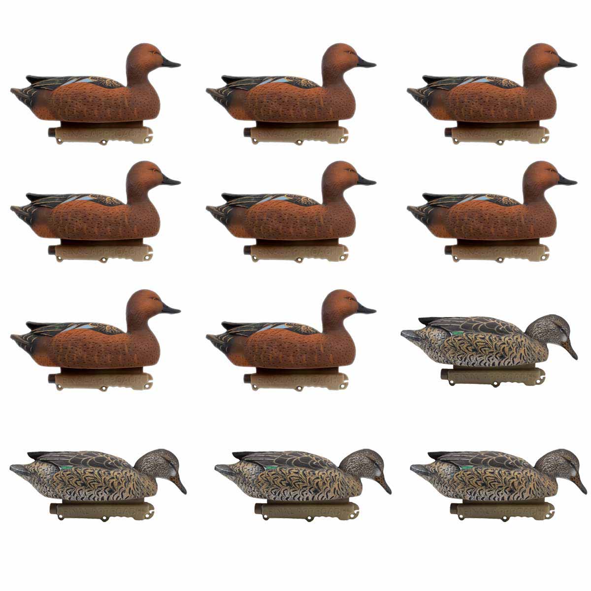 HD Cinnamon Teal Floaters Decoys - 12 Pack