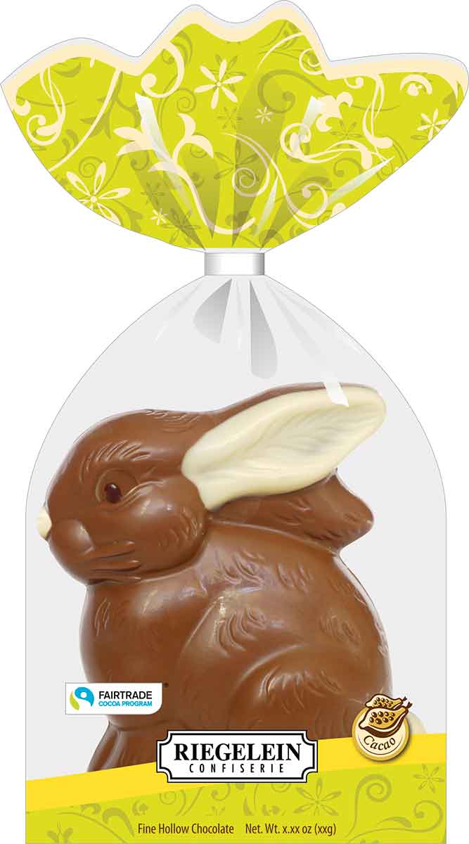 Riegelein Hand Painted Chocolate Easter Bunny in Gift Bag