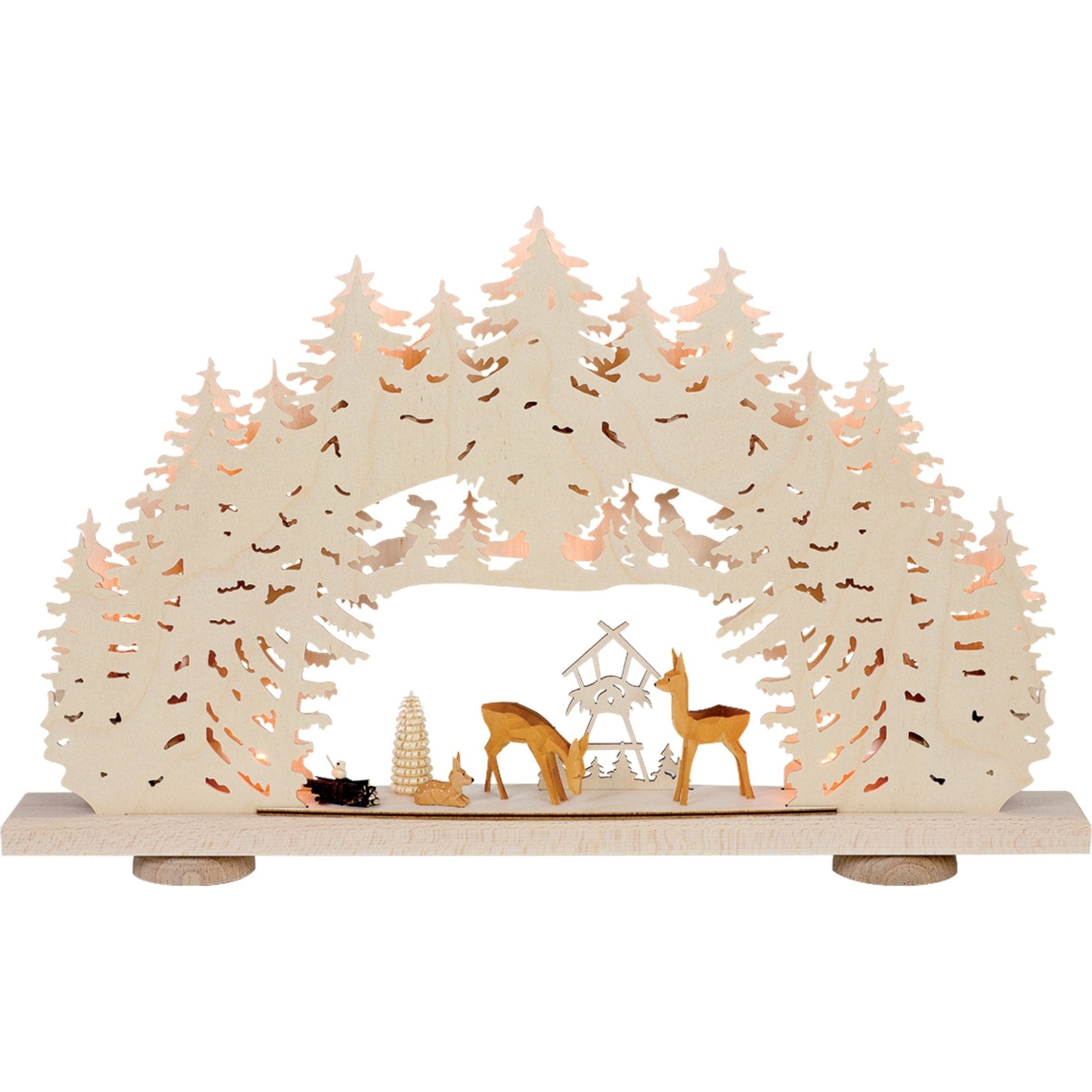 Saico 3D Arch Deer Feeder with Hand Carved Figures