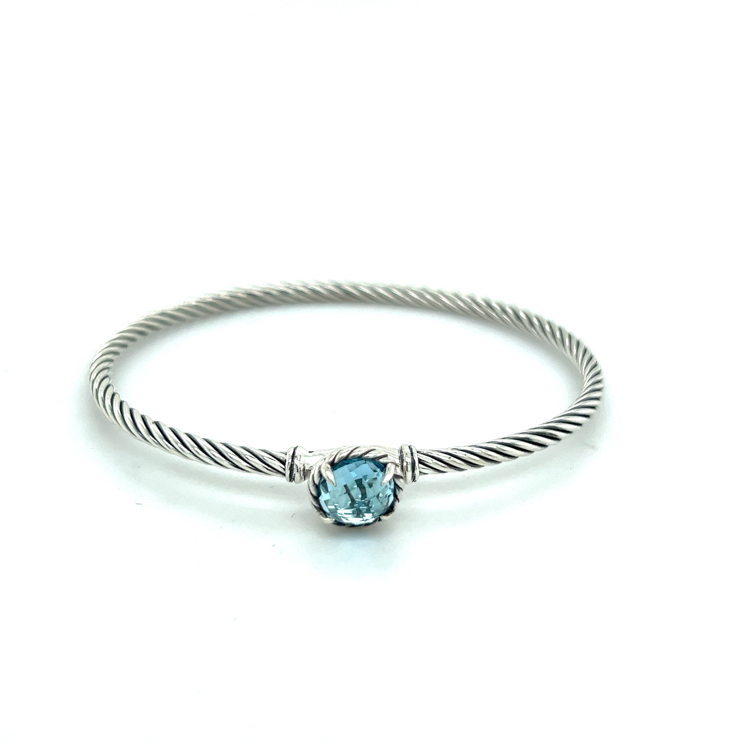 David Yurman Authentic Estate Blue Topaz Petite Chantelaine Bracelet Size 7.5