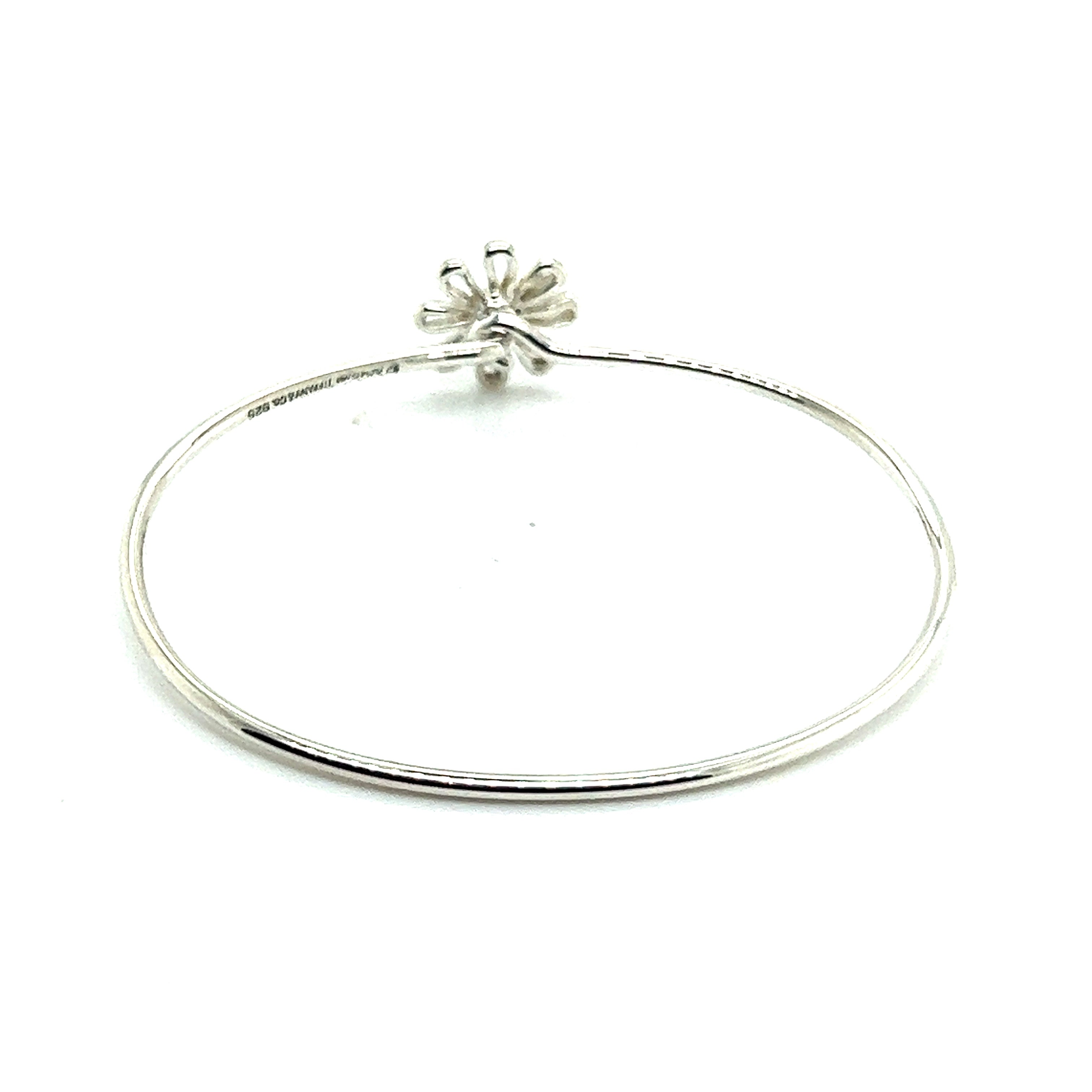 Tiffany & Co Estate Flower Bangle Bracelet M 7.5