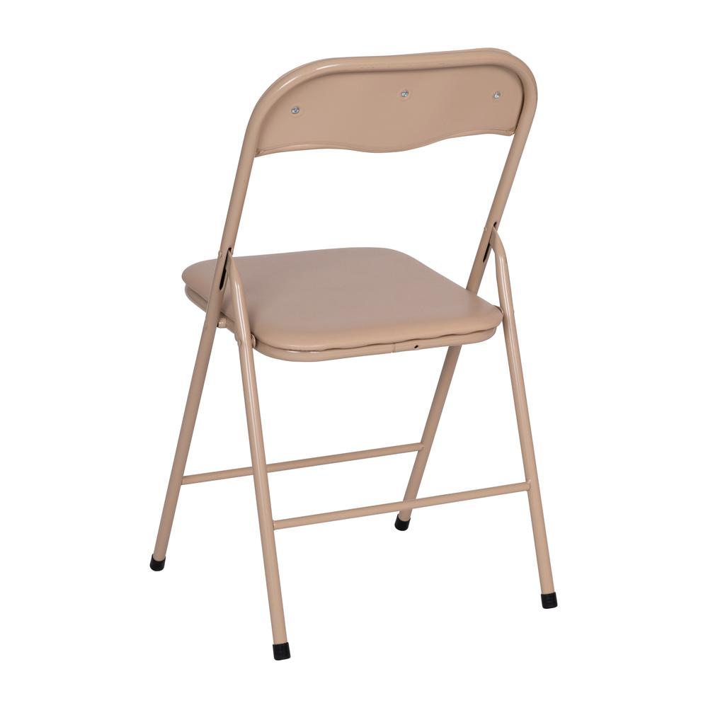 5 Piece Tan Folding Card Table and Chair Set - Flash Furniture