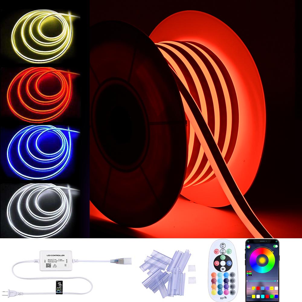  TheLAShop 50ft Waterproof LED Neon Light App & RF Remote Color Changing 