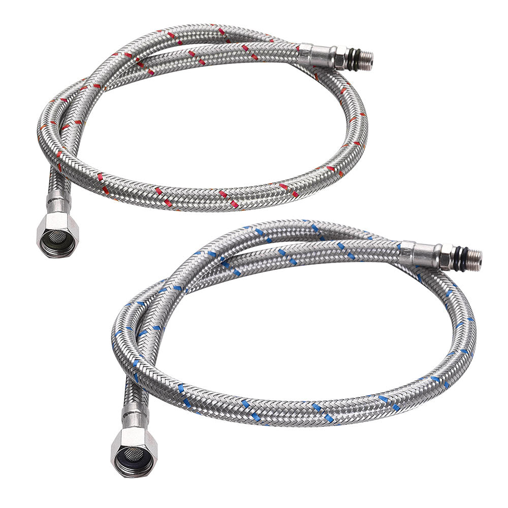  Aquaterior 28" Faucet Connector Hoses Hot & Cold 3/8"xM10 