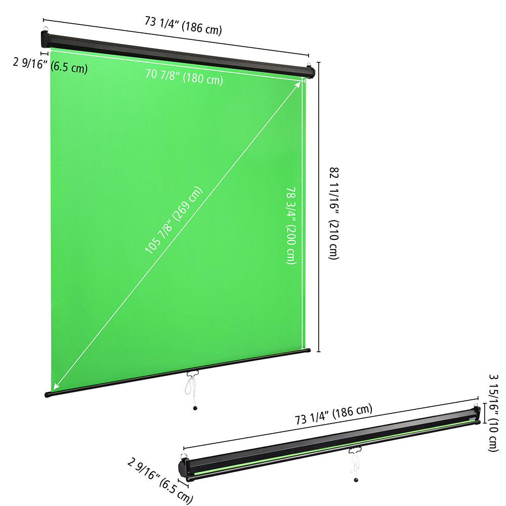 TheLAShop Retract Green Screen Streaming Chroma Key Background 7x6ft