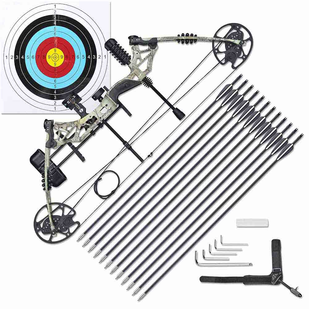  TheLAShop Left Handed Compound Bow for Beginners Adults Arrows(12) 