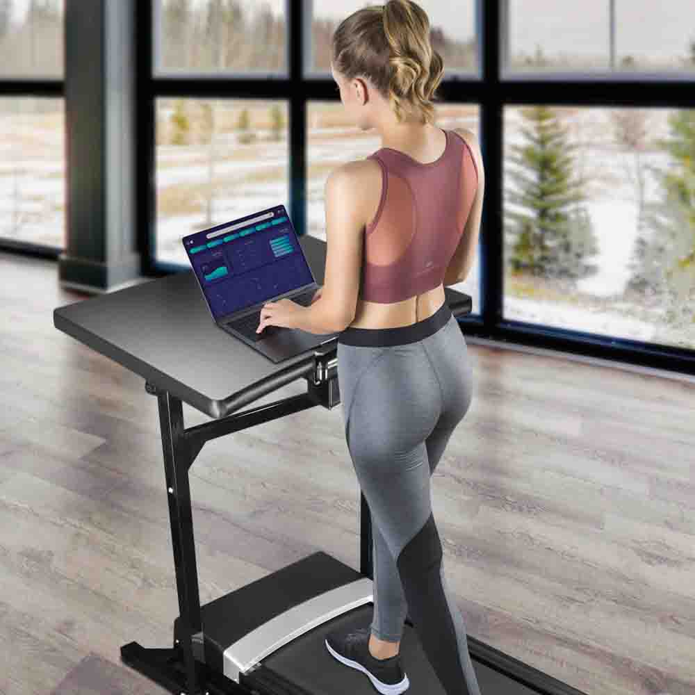  TheLAShop Electric Treadmill with Desk Workstation 