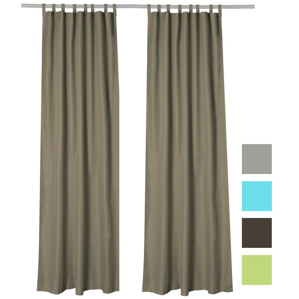  TheLAShop Tab Top Outdoor Patio Curtain, 54"W x 84"L 2ct/Pack 