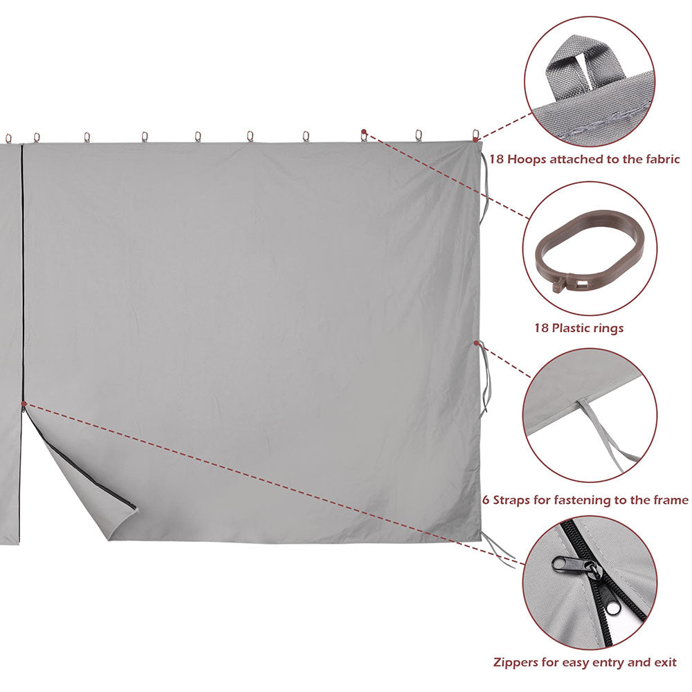 TheLAShop Gazebo Curtain 10x12ft Privacy Side with Zip CPAI-84