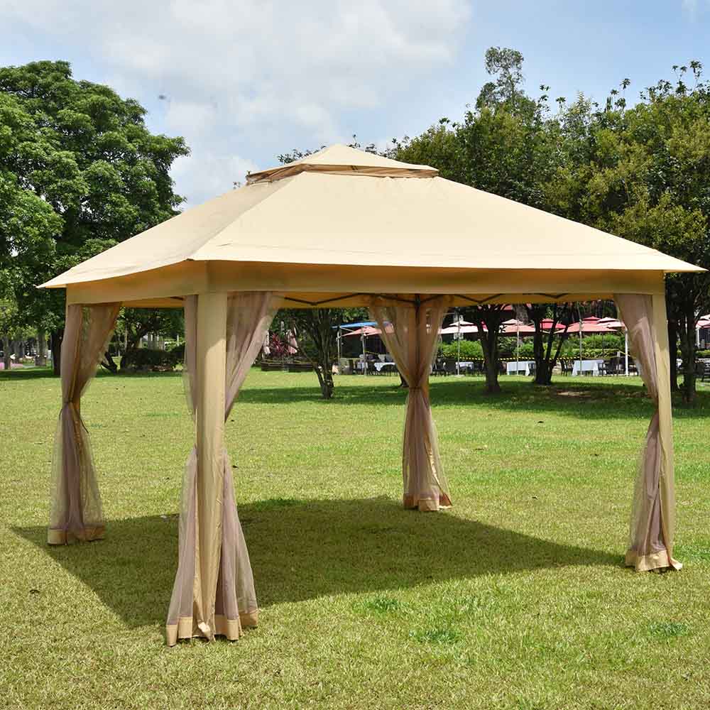  TheLAShop 11x11 ft Pop Up Gazebo(Frame, Canopy, Netting, Stakes) 