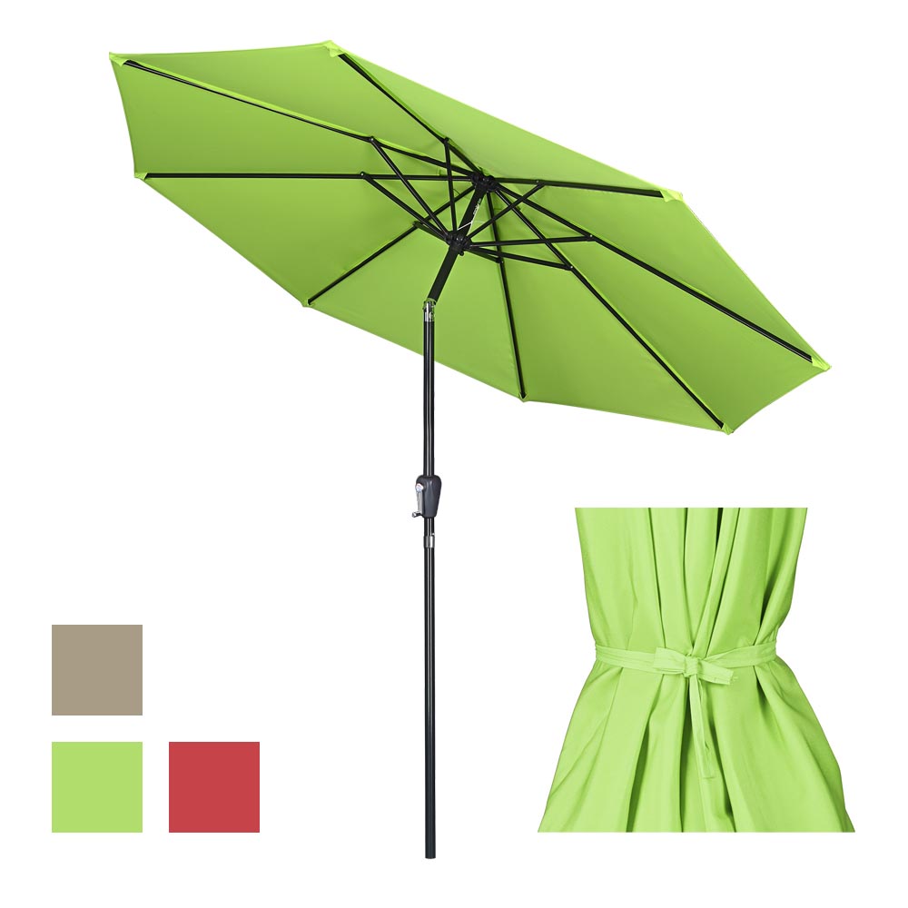  TheLAShop 9 ft 8-Rib Patio Umbrella Tilt & Crank 220g Yarn-dyed Canopy UV50+ 