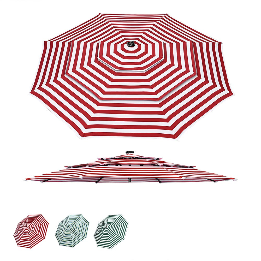  TheLAShop 9ft 3-Tiered 8-Rib Patio Market Umbrella Replacement Canopy 