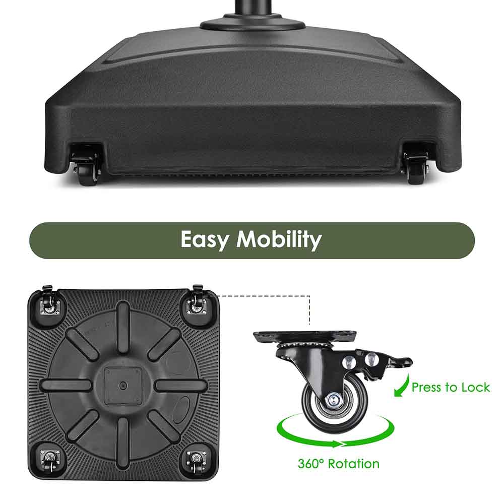 TheLAShop 143 lbs. Rolling Umbrella Base Weight for Poles D1 7/8