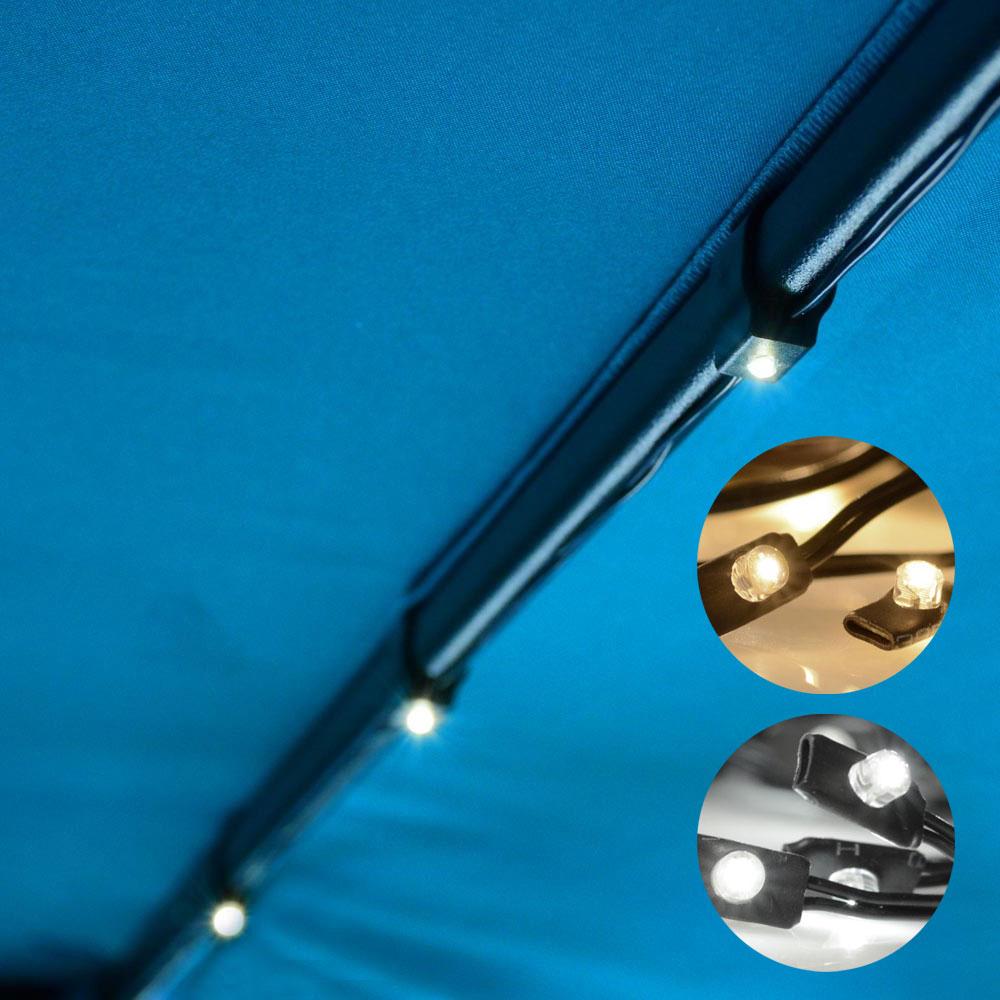  TheLAShop 10ft 8-rib Patio Umbrella Solar String Lights 