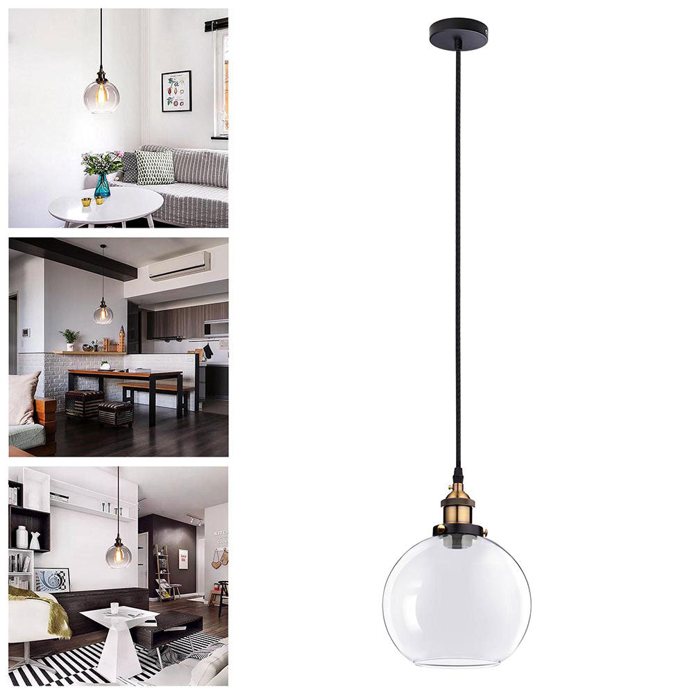  TheLAShop Clear Globe Glass Ball Pendant Light Ceiling Lamp 7 9/10 in 