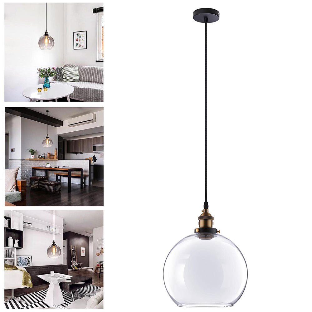  TheLAShop Clear Globe Glass Ball Pendant Light Ceiling Lamp 9 4/5" 