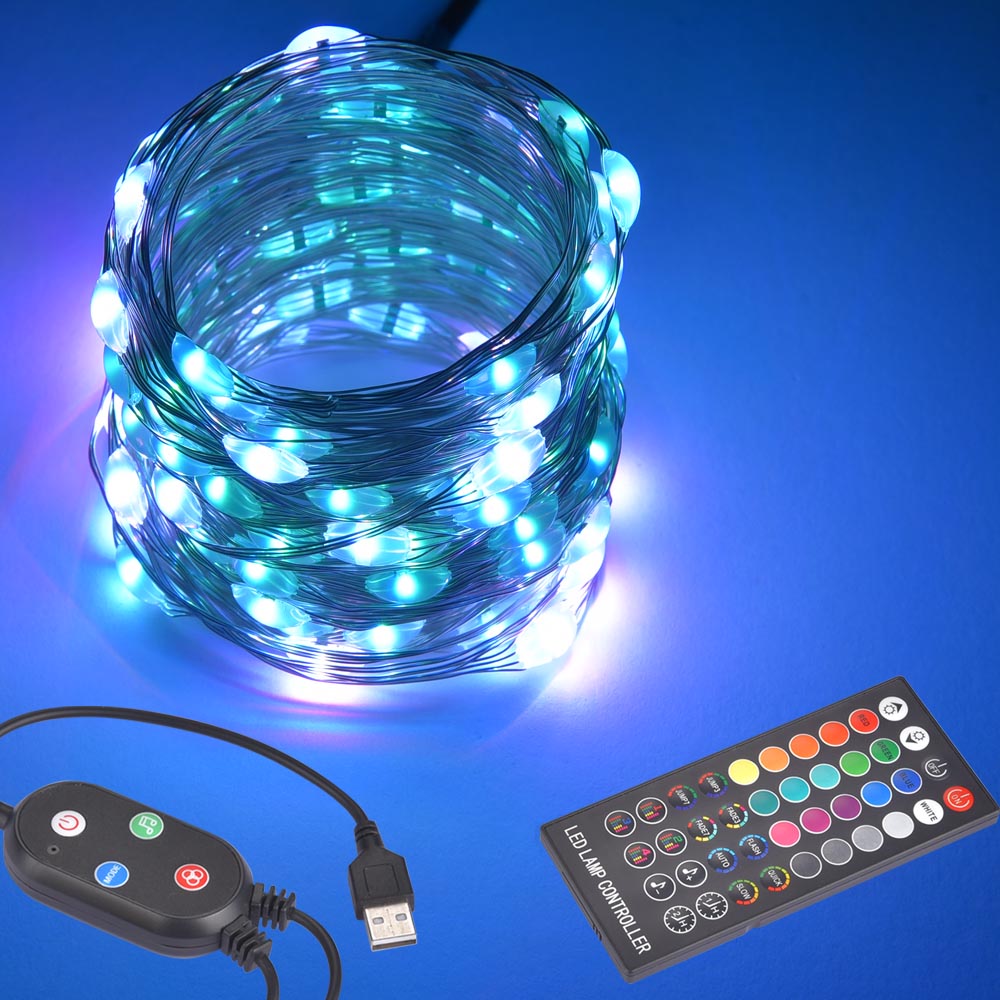  TheLAShop 33ft Color Changing Fairy Light Bluetooth App Music Remote 