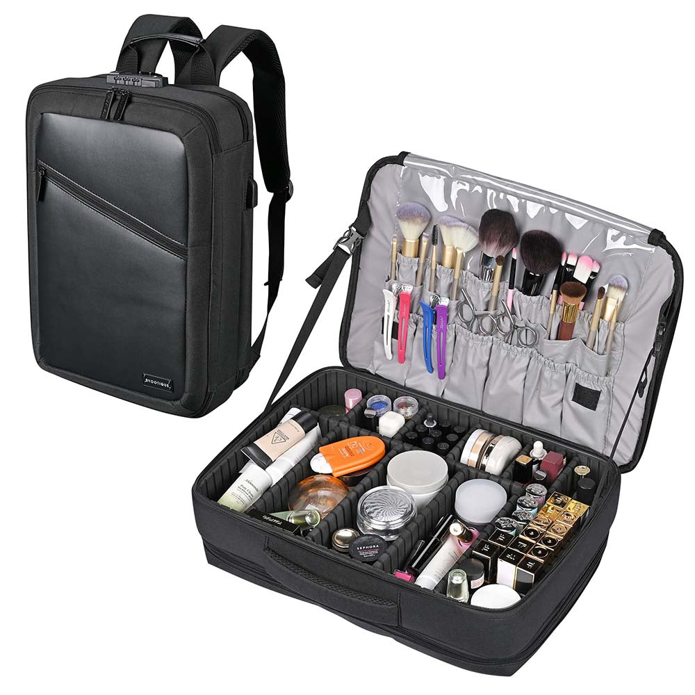  TheLAShop Makeup Artist Backpack with Compartments TSA Lock 