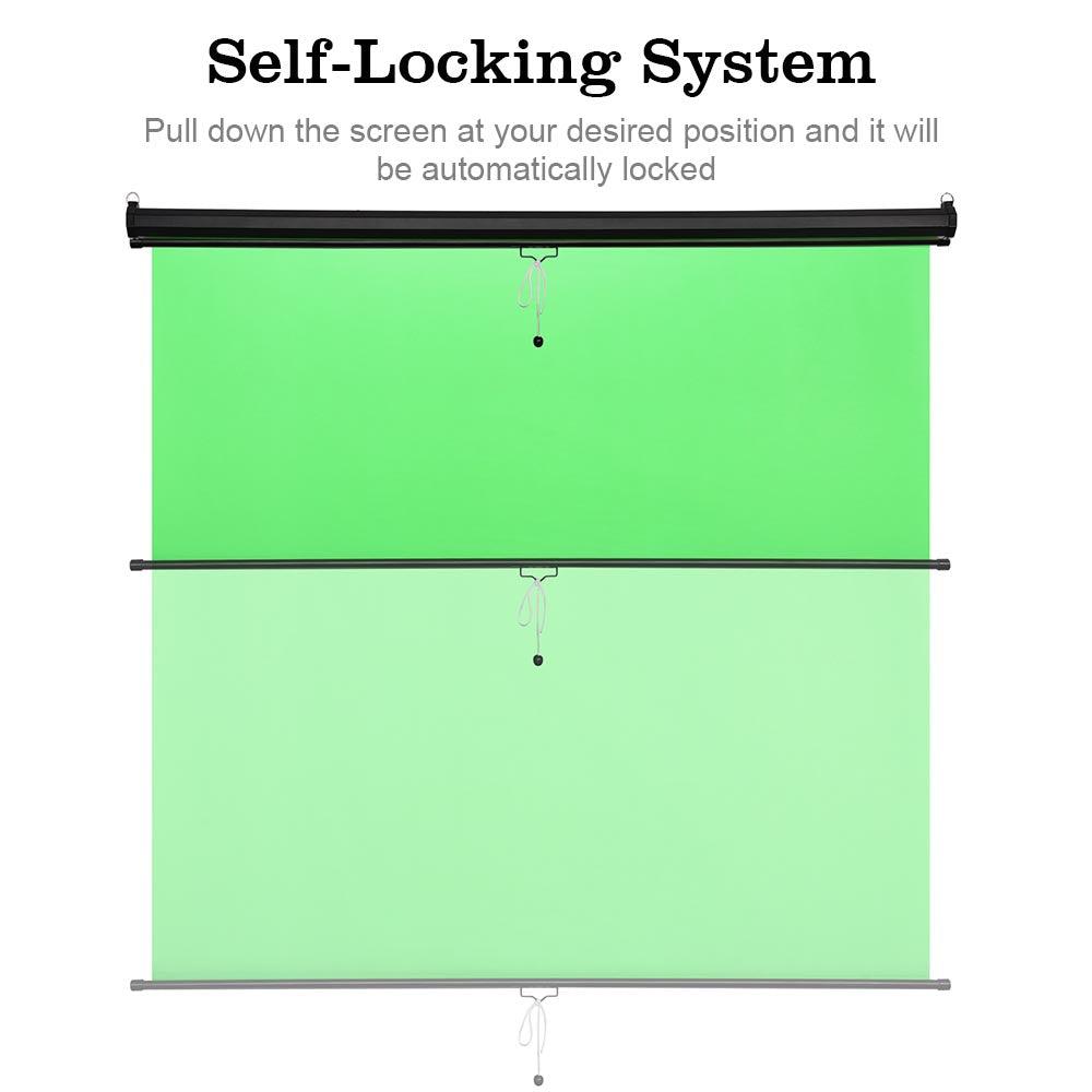 TheLAShop Retract Green Screen Streaming Chroma Key Background 7x6ft