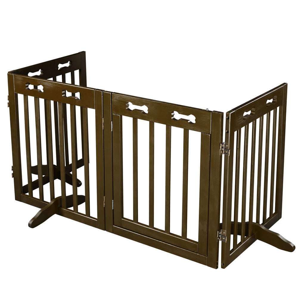  TheLAShop 4-Panel 80x24 Folding Gate-n-Crate Convertible Pet Gate Barrier 