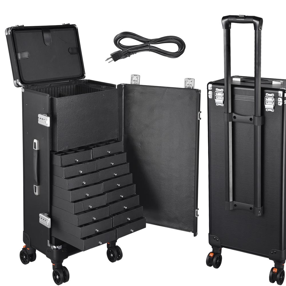  TheLAShop Jewelry Rolling Case with 20 Trays TSA Locks Vendor Display Case 