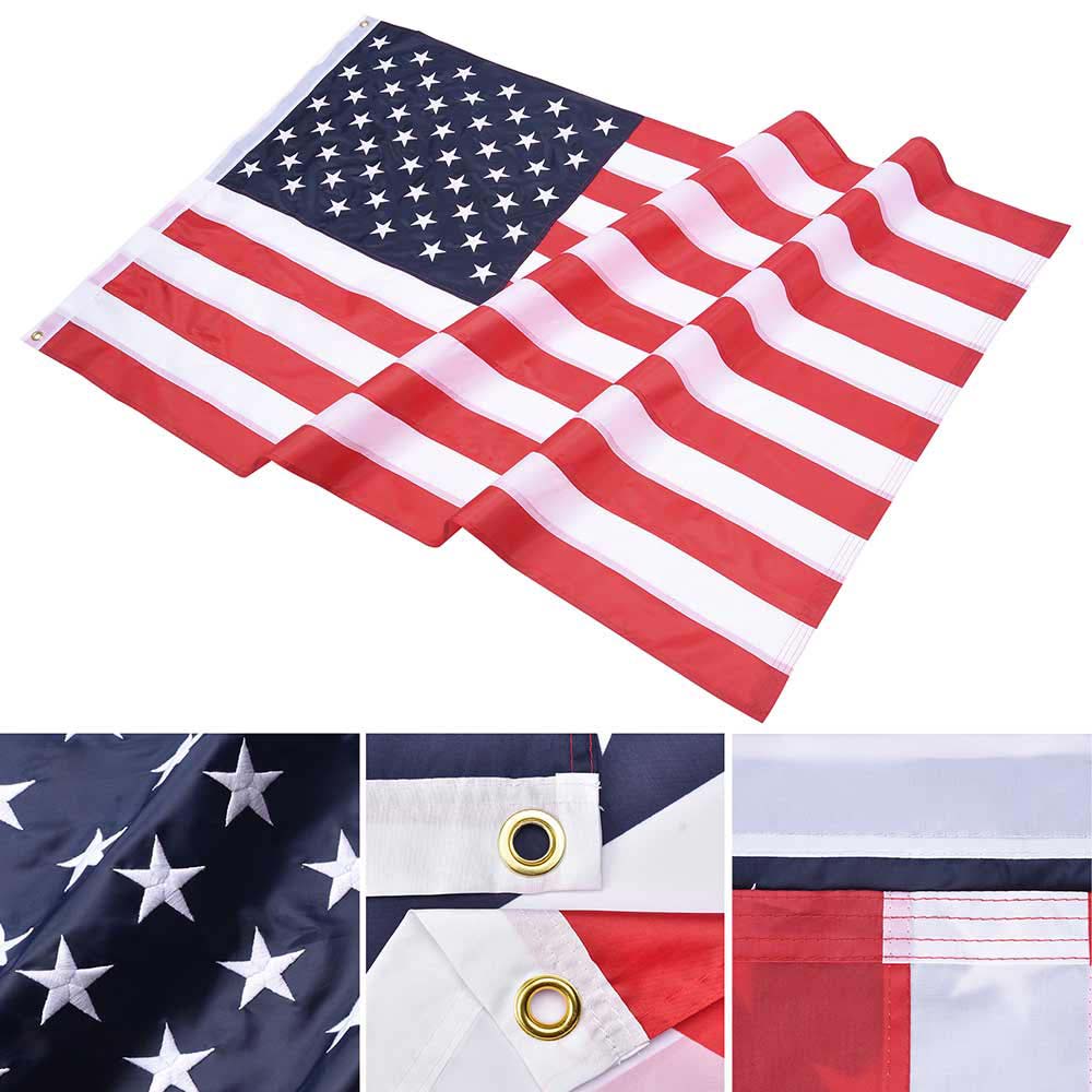  TheLAShop Embroidered US American Flag Star Stripe w/ Grommet 