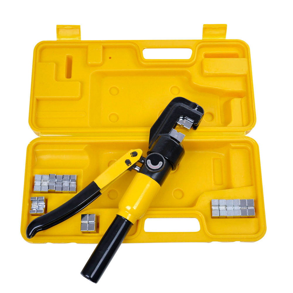  TheLAShop 10 Ton Hydraulic Wire Terminal Battery Cable Crimper w/ 9 Dies 