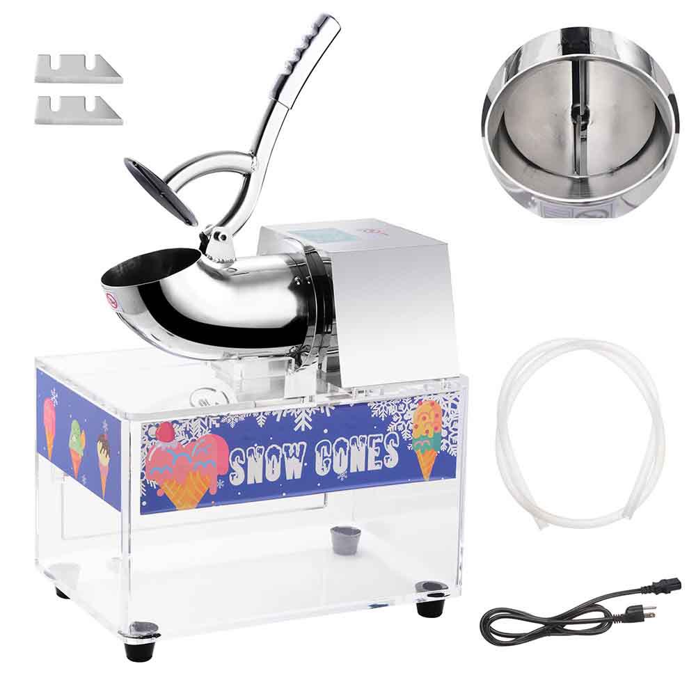  TheLAShop 440lbs/h Block Ice Shaver Fluffy Snow Cone Machine Acrylic Box 