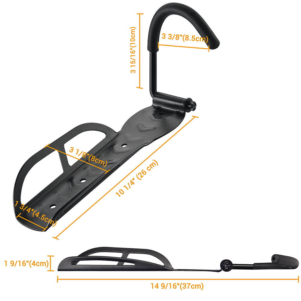 TheLAShop Bike Rack Garage Storage Bike Hook 2-pack Wall Mount