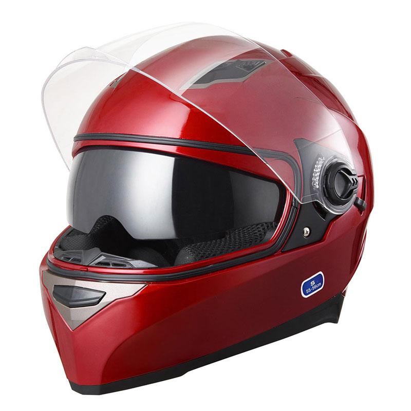  TheLAShop Full Face Helmet DOT Dual Visor RUN-F Red 