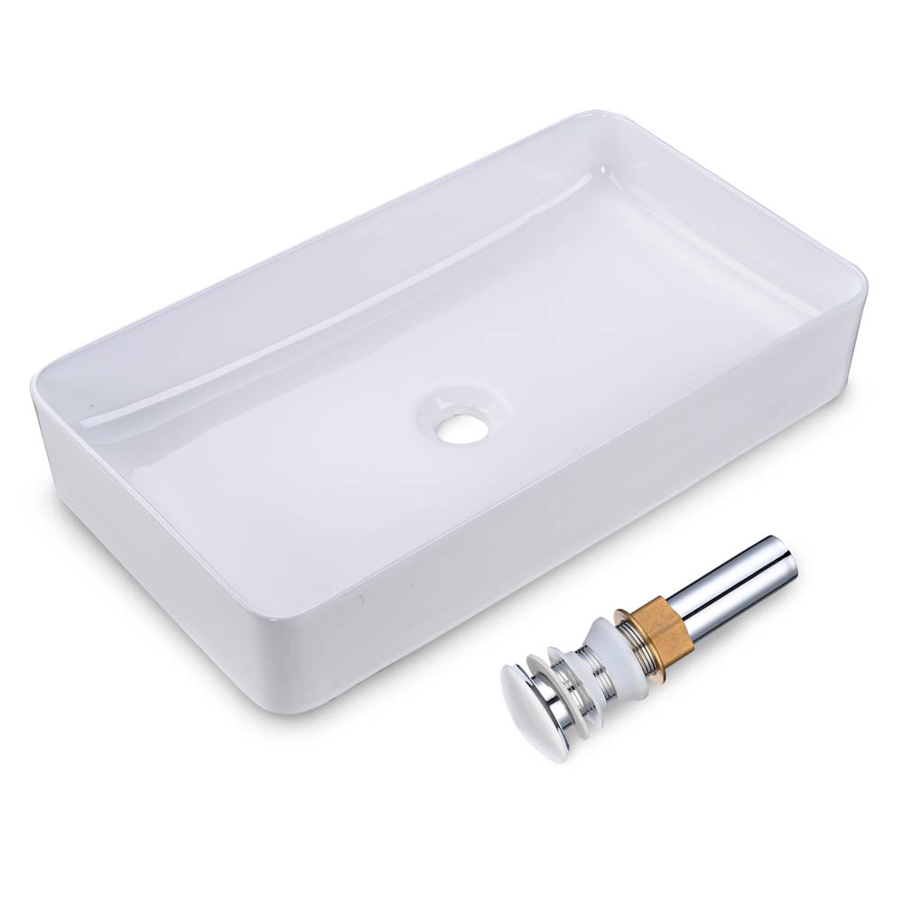 TheLAShop Bathroom Rectangular Porcelain Sink w/ Drain 23x13