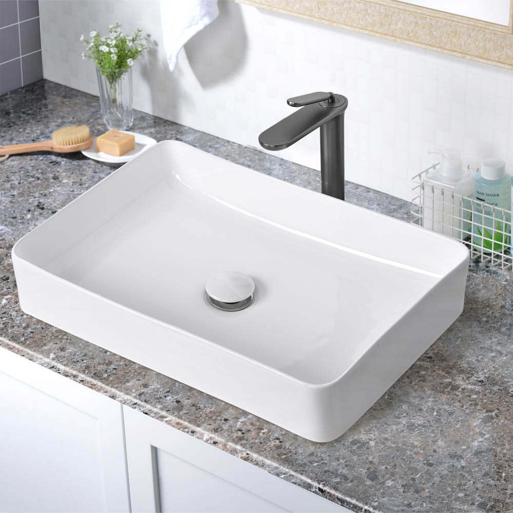 TheLAShop Bathroom Rectangular Porcelain Sink w/ Drain 23x13