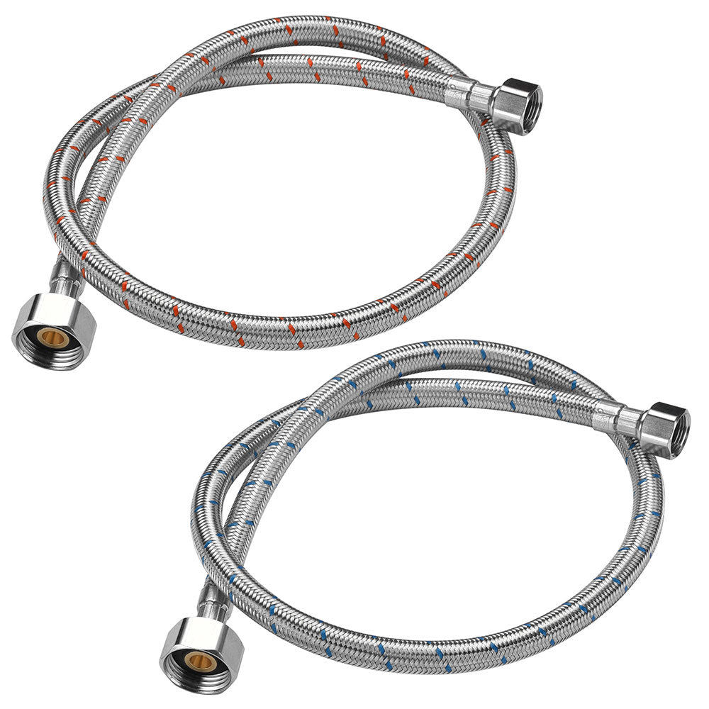  Aquaterior 28" Faucet Connector Hoses 3/8 in. Comp x 1/2 in. FIP 