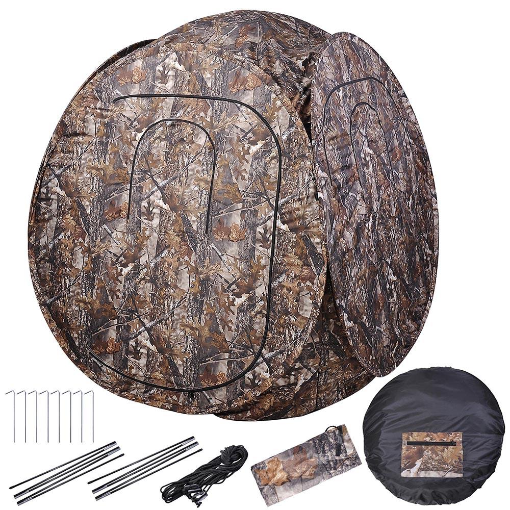  TheLAShop 2-Person Pop Up Hunting Blind Tent Camo w/ Carrying Bag 