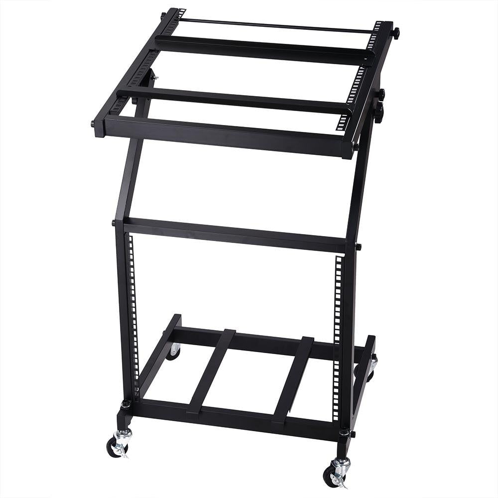  TheLAShop 4 Poles 9U 19" Audio Mixer Stand Rolling Studio Rack 