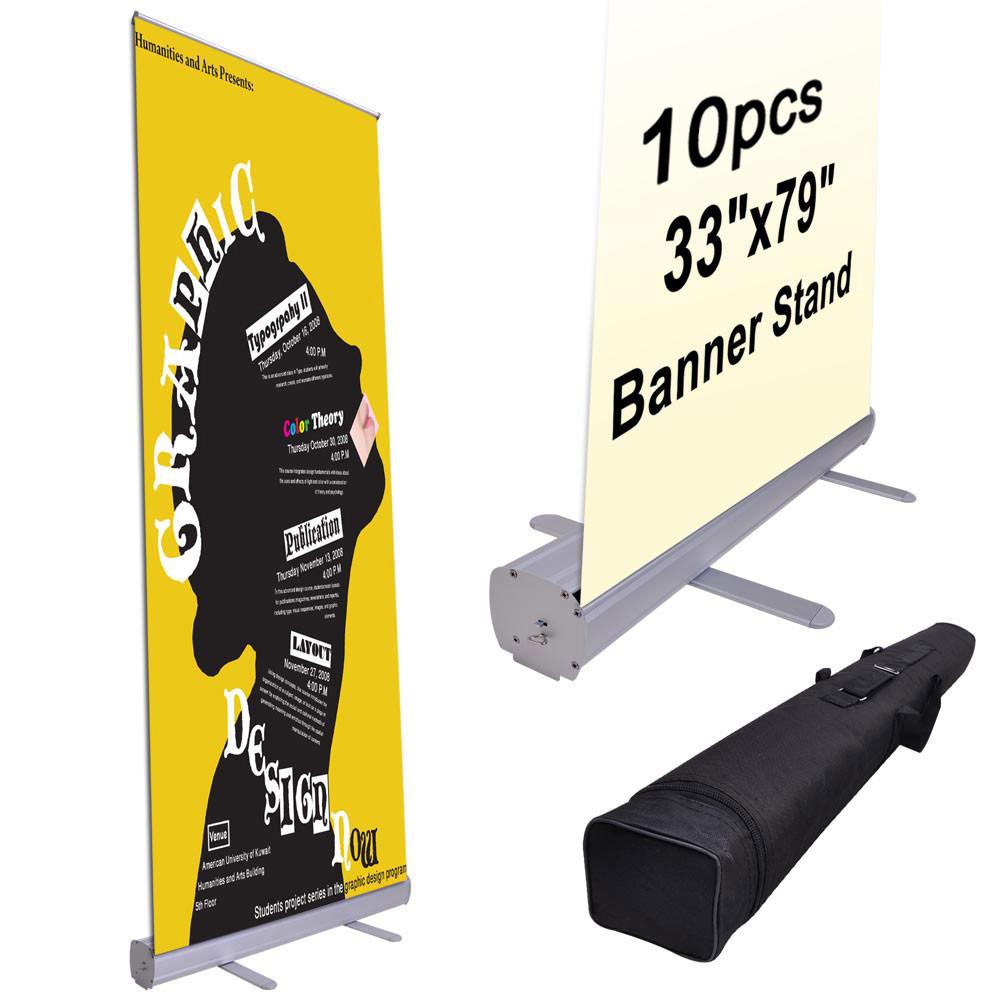  TheLAShop Wholesale 10pcs 33" x 79" Rollup Retractable Banner Stands 