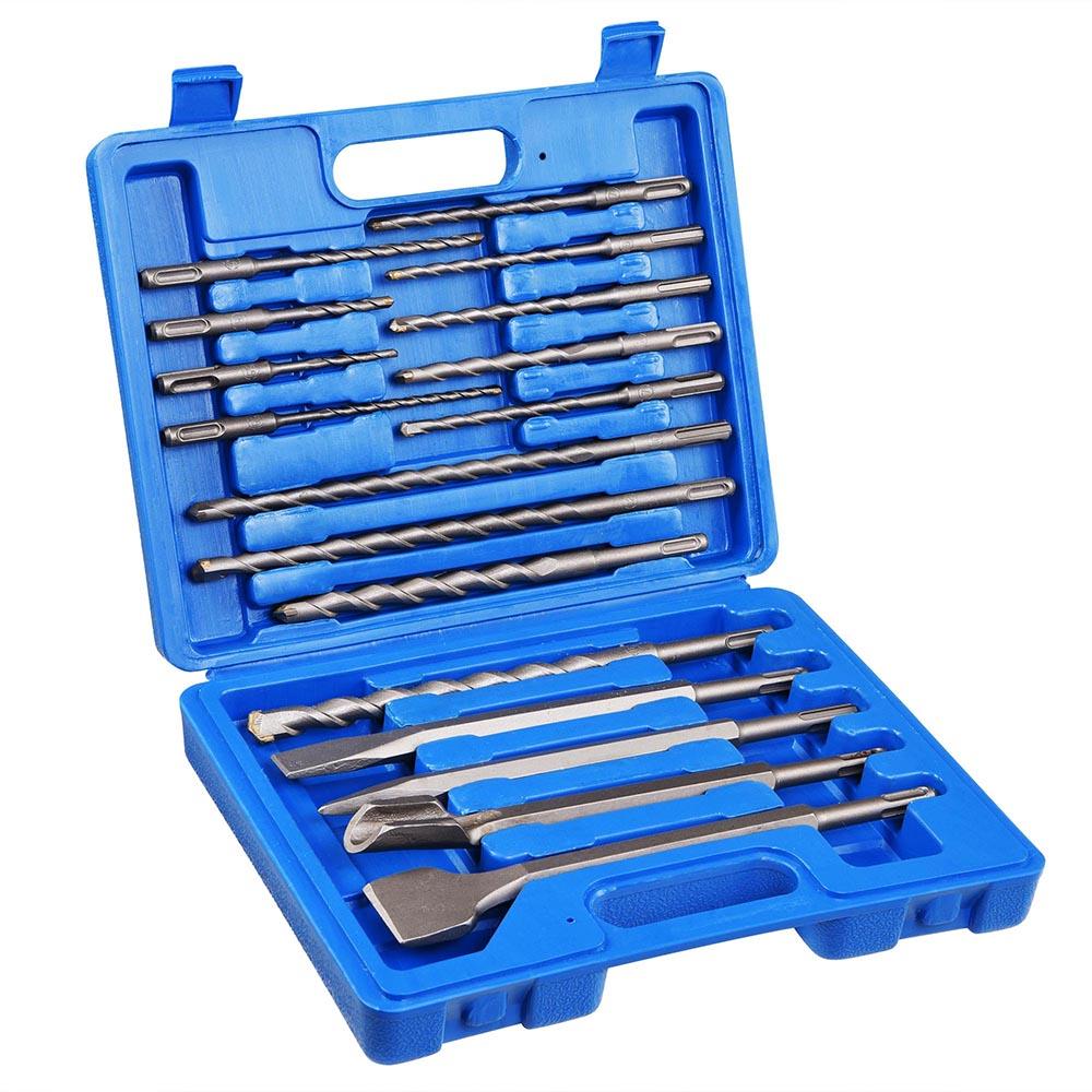  TheLAShop 17pcs SDS Plus Drill Bits & Chisels Set for Rotary Hammer 