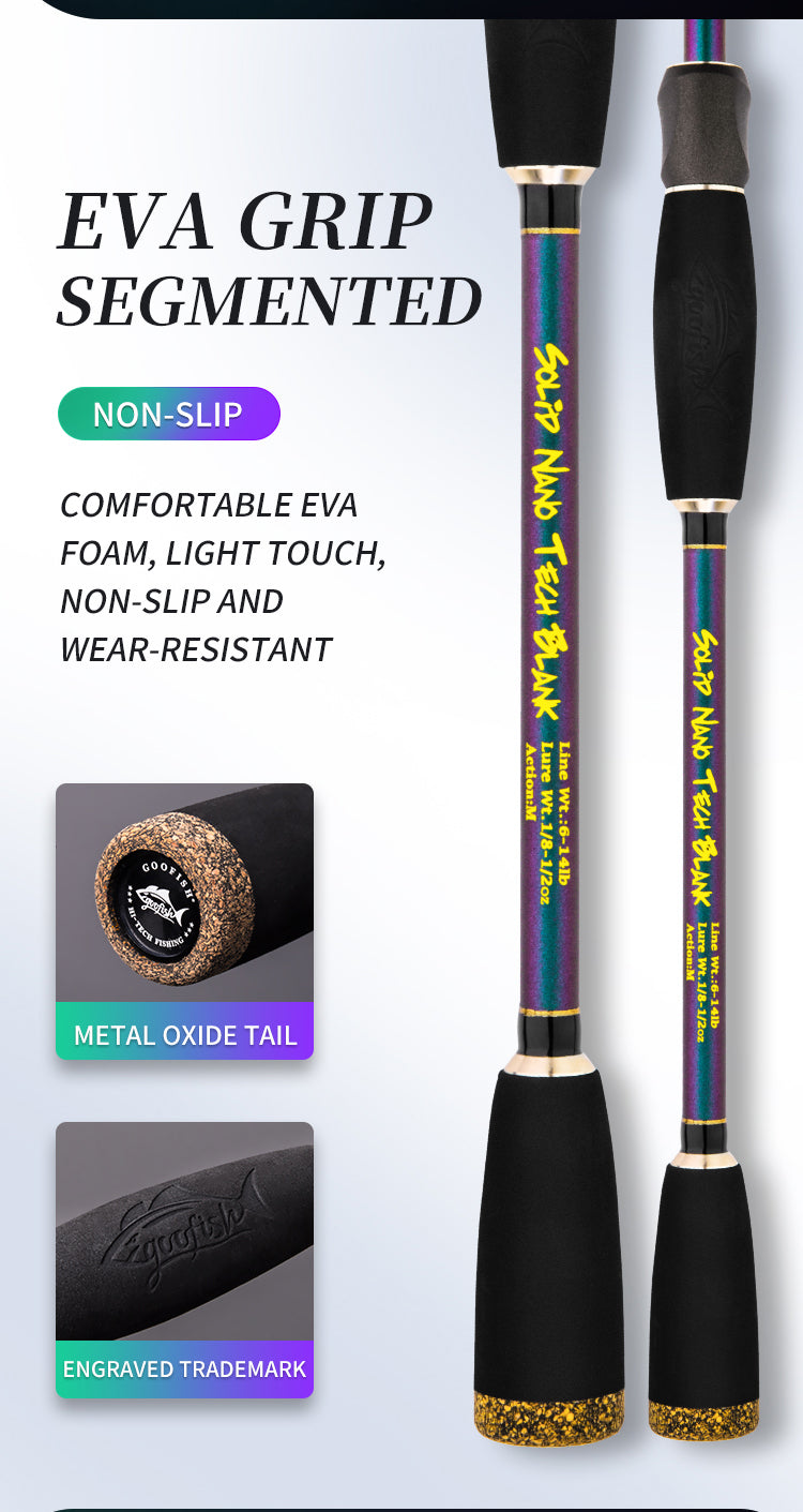 best new 2021 bass fishing rod with solid nano tech blank goofish rod