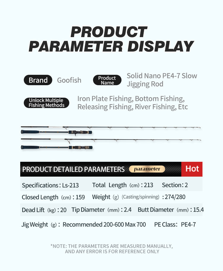 goofish saltwater 213cm jigging rods