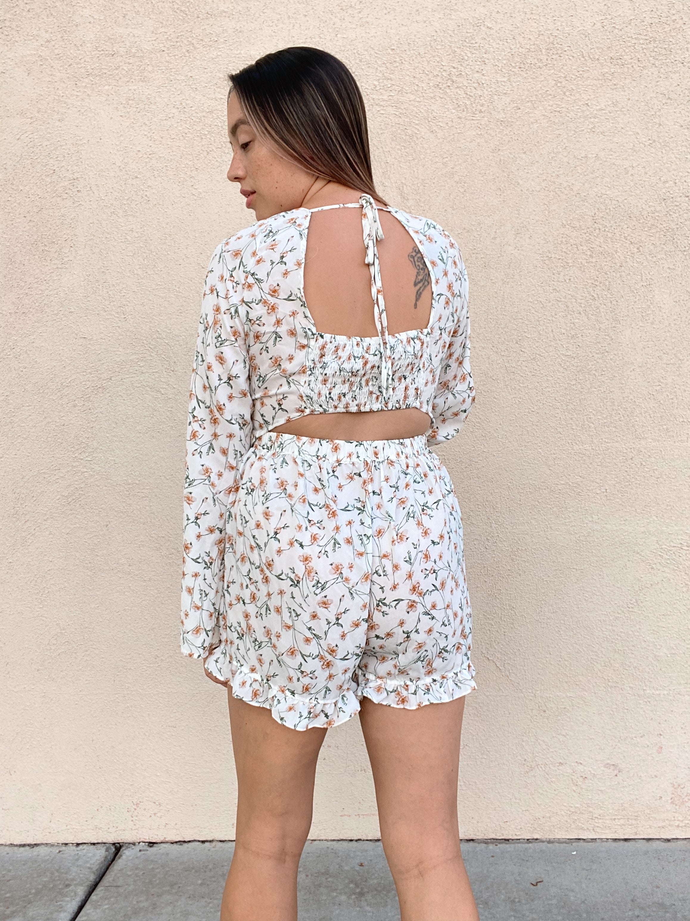 Theressa White Floral Romper