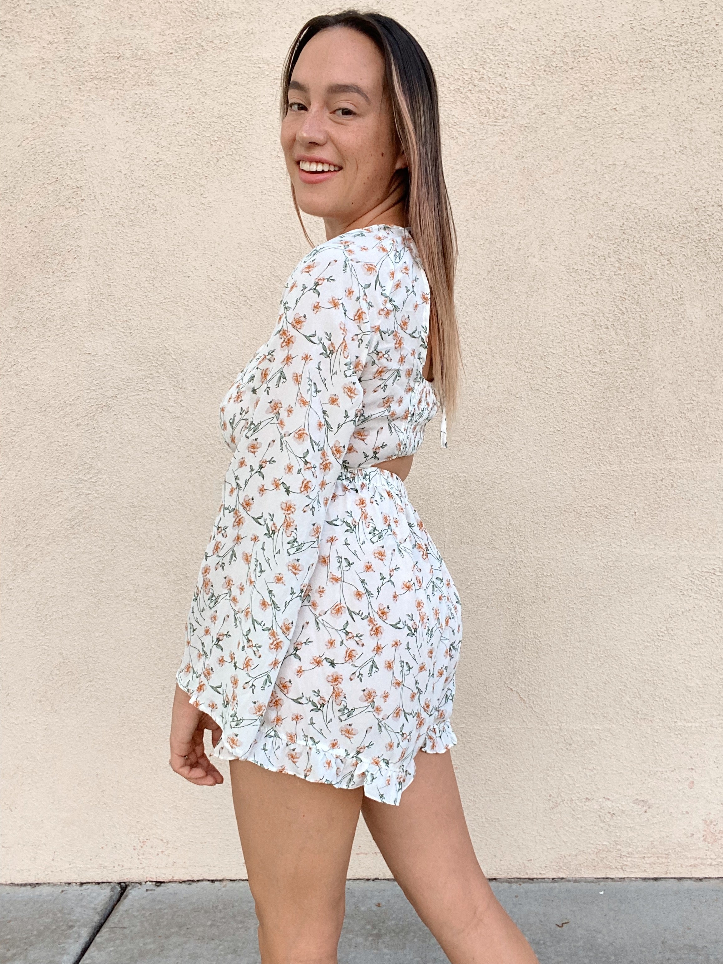 Theressa White Floral Romper