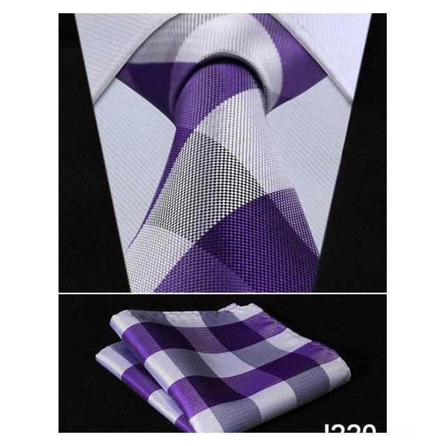 Plaid Wide Neckties & Handkerchiefs Collection - Multiple Styles