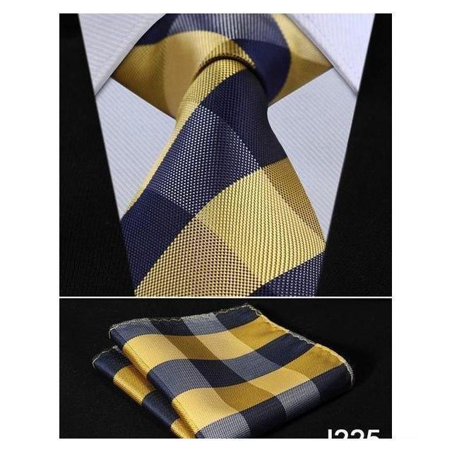 Plaid Wide Neckties & Handkerchiefs Collection - Multiple Styles