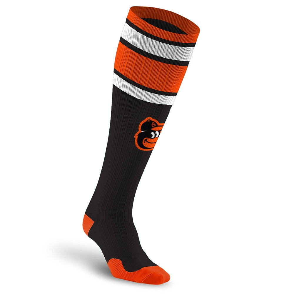 MLB Compression Socks, Baltimore Orioles - Classic Stripe