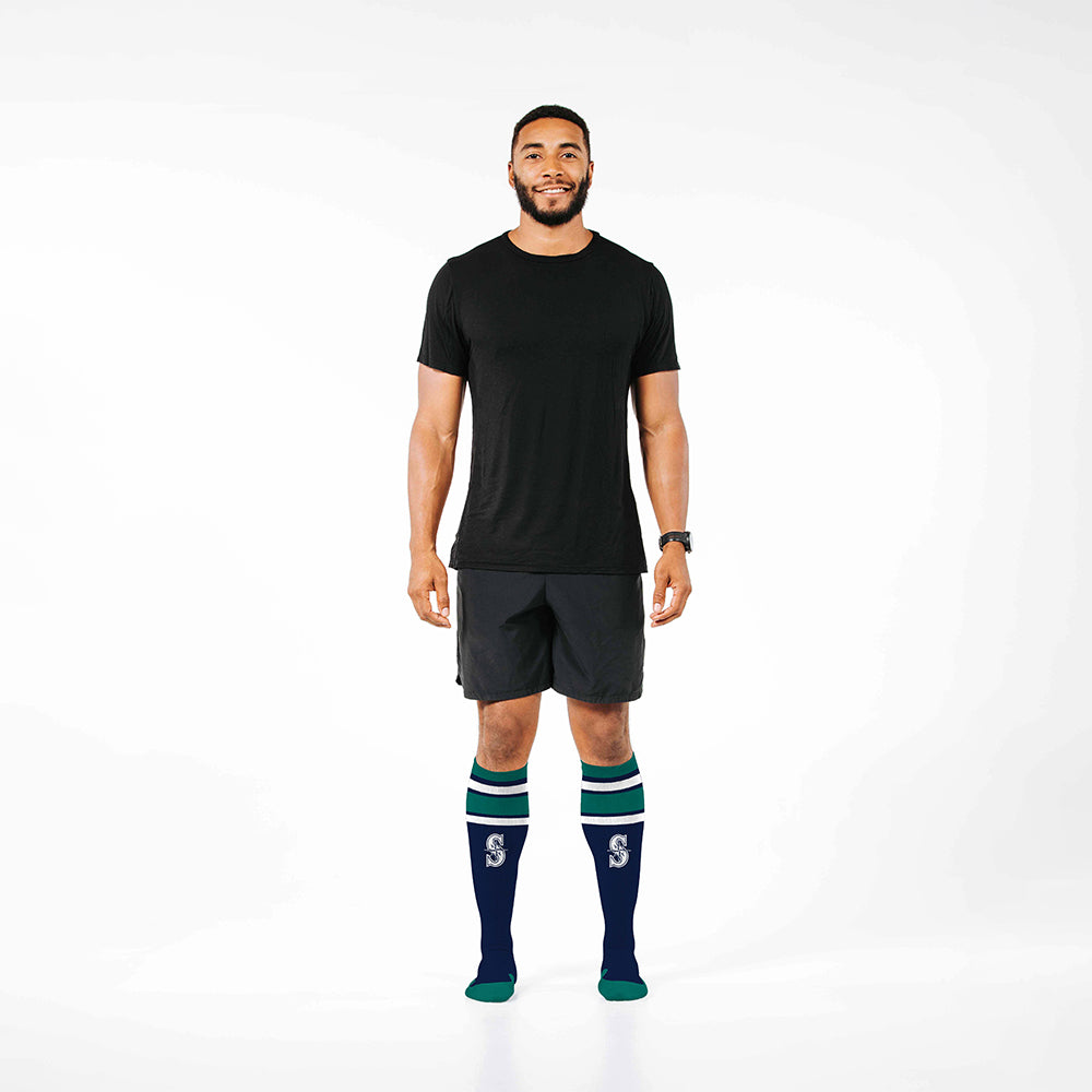 MLB Compression Socks, Seattle Mariners - Classic Stripe